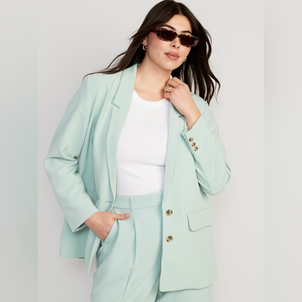 NWT Old Navy Crepe Suit Blazer in Sea Green Size M